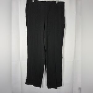 AKRIS PUNTO Vegan Silk Black Cropped Folded Hem Pants Women's Size 12